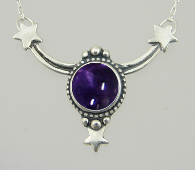 Sterling Silver Iolite Accents This Celestial Necklace